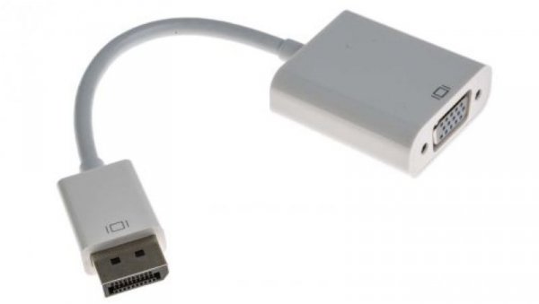Przejściówka Display Port męskie na D-sub, 15-pinowe (VGA) żeńskie, RS PRO
