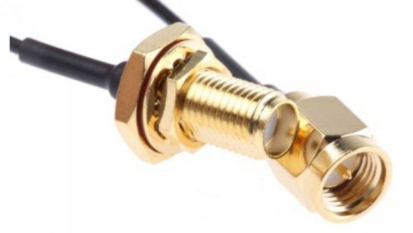 Kabel koncentryczny, Czarny Gniazdo SMA Wtyk SMA 100mm, RS PRO Z zakończeniem