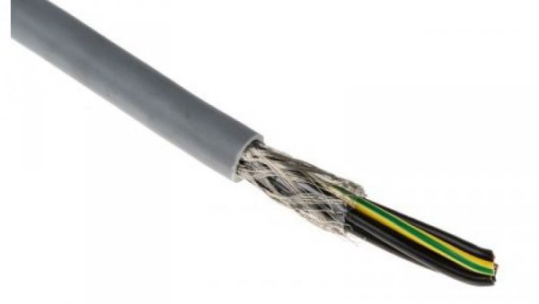 Kabel sterowniczy CY 7-żyłowy Ekranowany Polichlorek winylu PVC, 1 mm², 50m, 15 A, Ø 8.6mm, RS PRO