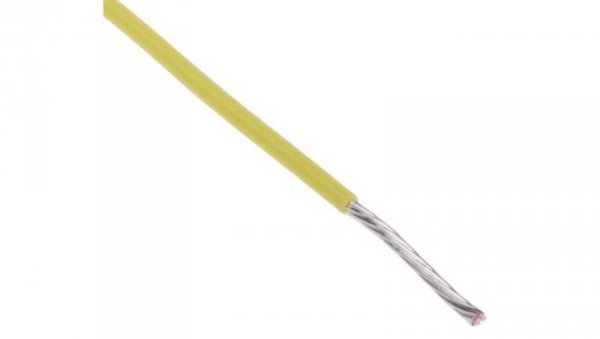 Przewód do urządzeń PTFE PTFE Żółty, 100m 0,22 mm² 7/0,2 mm, 600 V, -75 → +200C, Ø 1.2mm, RS PRO BS3G210
