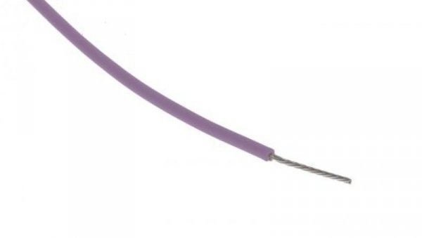Przewód do urządzeń PTFE PTFE Fioletowy, 100m 0,22 mm² 7/0,2 mm, 600 V, -75 → +200C, Ø 1.2mm, RS PRO BS3G210