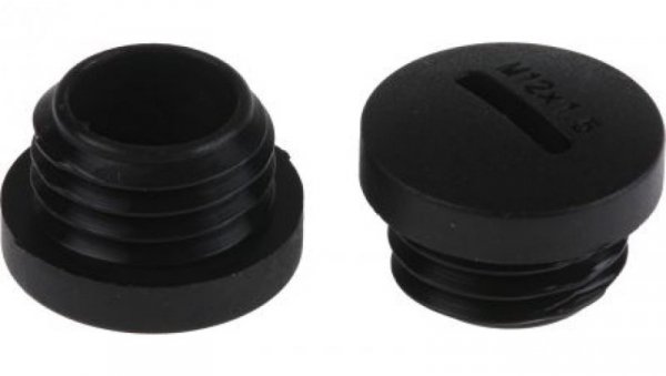 Zaślepka, Czarny M12 x 1.5 Gwintowany, Nylon 66, Zaślepianie, 11.7mm 15mm RS PRO