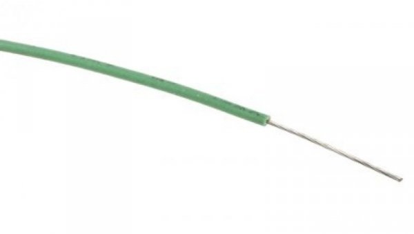Przewód jednożyłowy linkowy, Przewód instalacyjny, 0,08 mm², 7/0,12 mm, 28 AWG, MPPE, 600 V, Zielony, dł. 100m, RS PRO