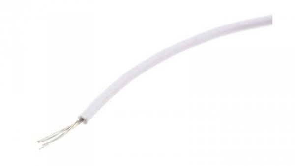 Przewód jednożyłowy linkowy, Przewód instalacyjny, 0,33 mm², 7/0,12 mm, 22 AWG, MPPE, 600 V, Biały, dł. 100m, RS PRO