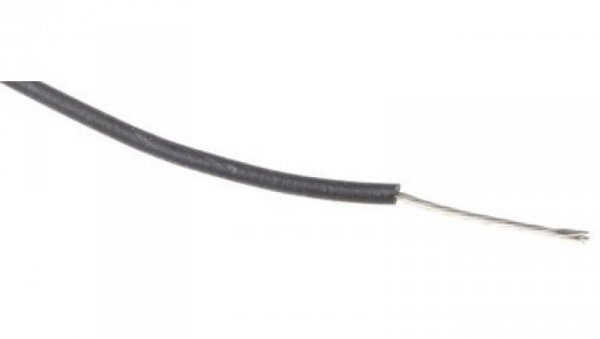 Przewód jednożyłowy linkowy, Przewód instalacyjny, 0,2 mm², 11/0,16 mm, 24 AWG, XLPE, 300 V, Czarny, dł. 100m, RS PRO