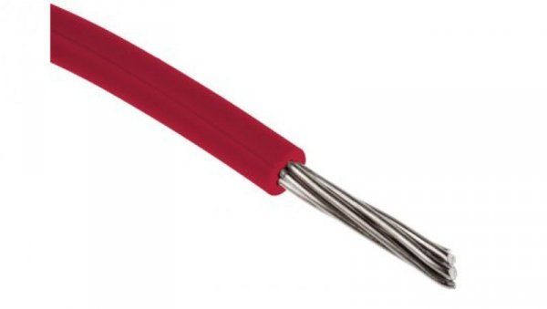 Przewód jednożyłowy linkowy, Przewód instalacyjny, 0,52 mm², 26/0,16 mm, 20 AWG, XLPVC, 150 V, Czerwony, dł. 100m, RS