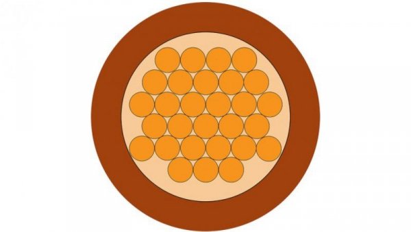 Przewód jednożyłowy linkowy, 1 mm², 29/0,2 mm, PVC, 300 V, 500 V, Brązowy, dł. 100m, RS PRO
