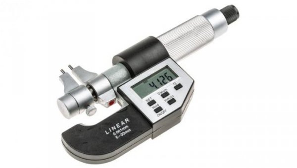 Mikrometr, typ: Wewnętrzny, dokł. 0.003 mm, rozdz. 0.001 mm, zakres: 5 mm →30 mm, Obie opcje