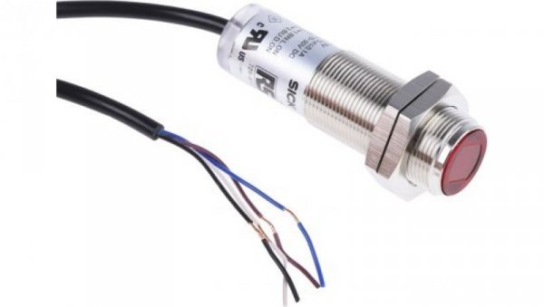 Czujniki fotoelektryczne Retrorefleksyjny PNP cylindryczny zakres 50 mm → 7 m. IP67