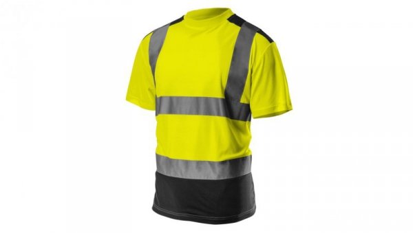 T-shirt ostrzegawczy, ciemny dół, żółty, rozmiar L 81-730-L