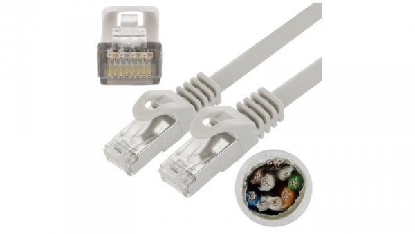 Patchcord FTP kat.5e kabel sieciowy LAN 2x RJ45 linka szary 5m NEKU