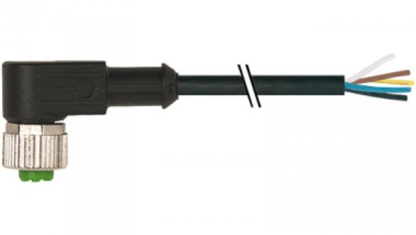 Konektor M12 żeński kątowy z wolnym końcem przewodów 5m 7000-12361-6150500