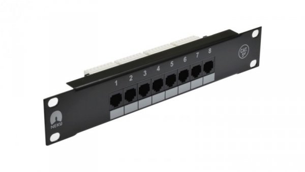 Patch panel RACK 10 kat.5e 8p UTP 1U czarny NEKU