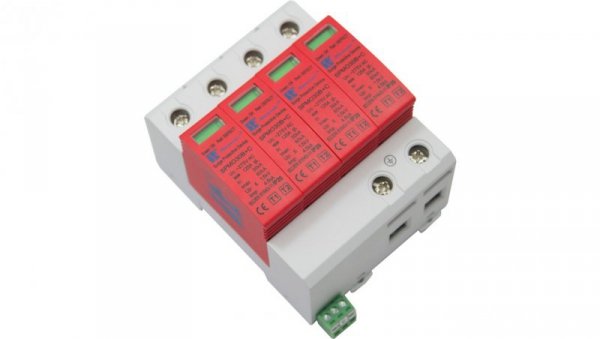 Ogranicznik przepięc - ochronnik modułowy klasa Typ T1+T2 warystorowy 4P trójfazowy 3F SPMO20Typ T1+T24P 230/400V