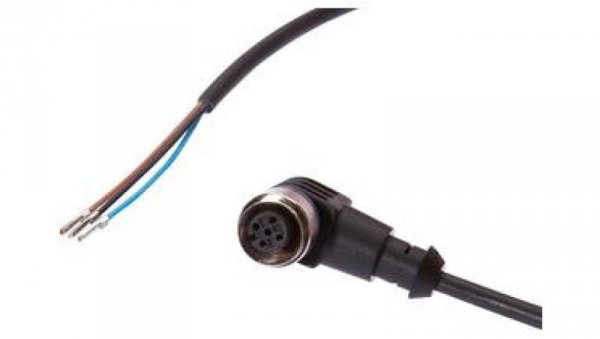 Złącze kablowe M12 kątowe żeńskie 3-pinowe końcówka niezarobiona 3x0.34mm² 15m PUR IP67 VKAE0021