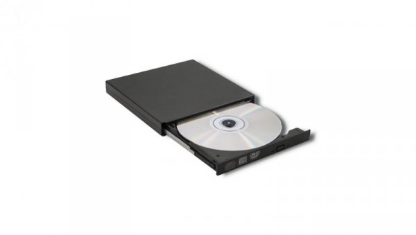 Qoltec Zewnętrzny Napęd Nagrywarka Odtwarzacz płyt CD DVD USB 2.0 Czarny