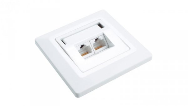 Gniazdko Solarix CAT5E UTP 2 x RJ45 podtynkowe białe SX9-2-5E-UTP-WH