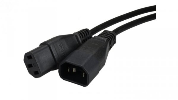 Przedłużacz zasilający 230V IEC320 C14/ C13 5m czarny