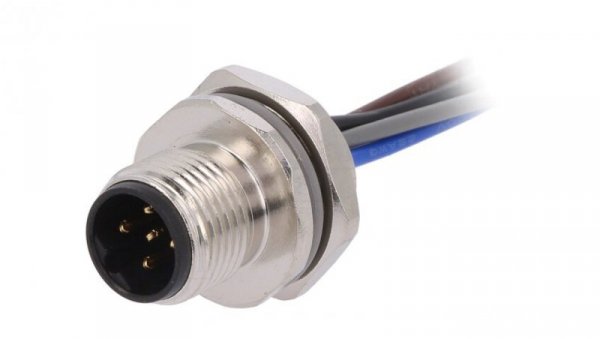 Złącze okrągłe M12 męskie proste 4pin 250V 0,2m T4171210405-001