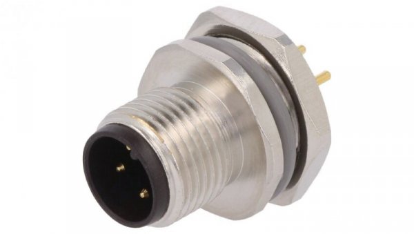 Złącze okrągłe M12 męskie proste montaż THT 4pin 250V T4142012041-000