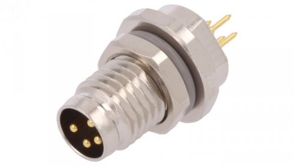 Złącze okrągłe M8 męskie proste montaż THT 4pin 30V T4040014041-000