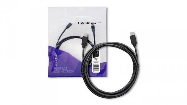 Qoltec Kabel USB 3.1 typ C męski USB 3.1 typ C męski 1.4m Czarny