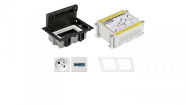 KONTAKT SIMON FLOOR BOX puszka podłogowa 1x gniazdo pojedyncze z/u + 1x gniazdo VGA + kaseta do wylewki