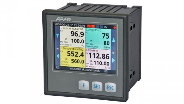 Czterokanałowy regulator uniwersalny AR654/S2/P/P/P/P/IP65/W