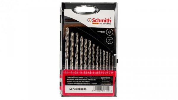 Wiertła do metalu HSS zestaw 13szt. 1,5-6,5mm wiertło - Schmith