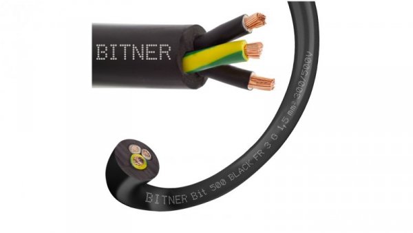 Przewód sterowniczy prądowy BiT 500 Black FR 300/500V 3x1,5 linka do ziemi Bitner /100m/