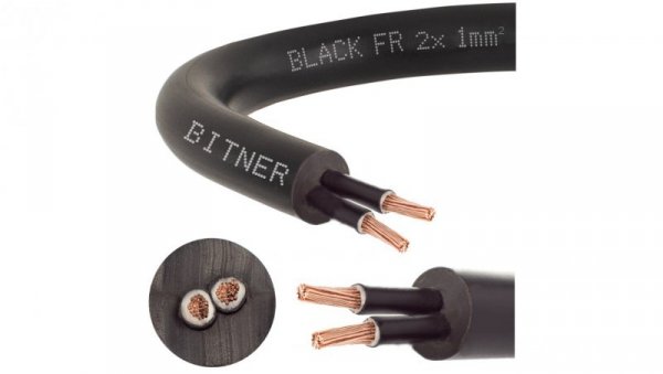 Przewód sterowniczy prądowy BiT 500 Black FR 300/500V 2x1 linka do ziemi Bitner /100m/