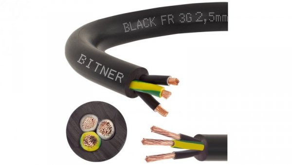 Przewód sterowniczy prądowy BiT 500 Black FR 300/500V 3x2,5 linka do ziemi Bitner /25m/