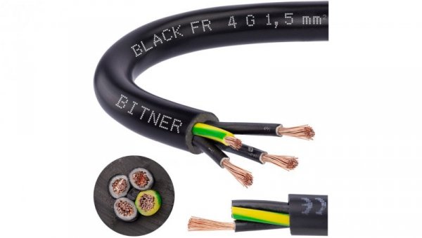 Przewód sterowniczy prądowy BiT 500 Black FR 300/500V 4x2,5 linka do ziemi Bitner /100m/