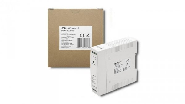 Qoltec Zasilacz na szynę DIN 10W 24V 0.42A Biały Slim