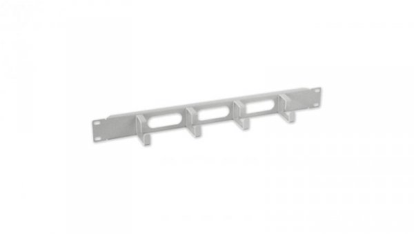 Organizer kabli 1U do szaf Rack 19, 4 uchwyty, metal, szary