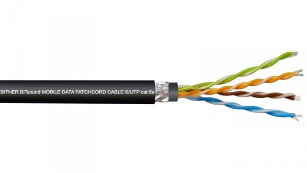 Kabel FTP kat.5e S/UTP 4x2x0,48 linka czarna BITSOUND /200m/