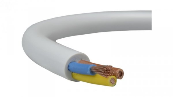 Przewód prądowy H05VV-F / OWY 500V 3x4 warsztatowy biały linka Elektrokabel /500m/