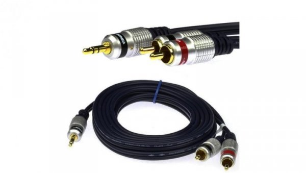 VITALCO JKD10 Kabel Audio AUX mini Jack 3,5mm Stereo (wtyk) / 2x RCA Cinch (wtyk) 20m