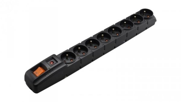 Przedłużacz przeciwprzepięciowy 8-gniazd z/u ACAR S8 FA RACK 19 5m czarny