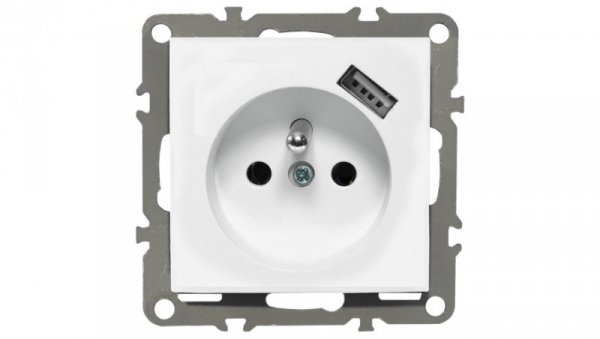 QUADRA GNIAZDKO PODTYNKOWE Z BOLCEM USB DO RAMKI
