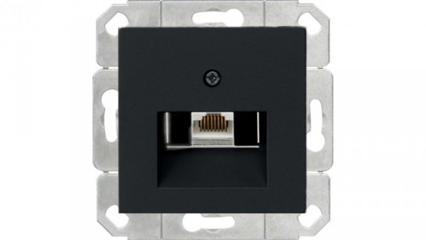 Gniazdo komputerowe poj. RJ45 cat. 6 Gira System 55 czarny mat
