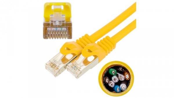Patchcord FTP kat.5e kabel sieciowy LAN 2x RJ45 linka żółty 1m NEKU