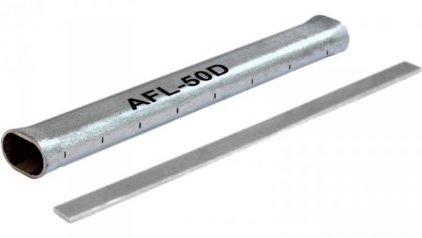AFL-50D - złączka płasko-owalna do karbowania, do przewodów AFL 50mm2 długa