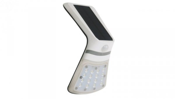 Kinkiet LED solarny 2W 4000K/neutralna IP65 z cz. zmierzchu i ruchu PIR aku. ABS/PC FOX SOLAR PIR 16LED W NW GXSO006