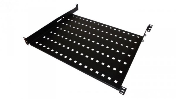 Półka stała 19 1U głęb. 350mm, czarna, 4 punkty mocowania SA-P-19-1U-350-4-C-02