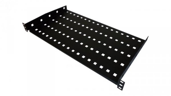 Półka stała 19 1U głęb. 280mm, czarna, 2 punkty mocowania SA-P-19-1U-280-2-C-02