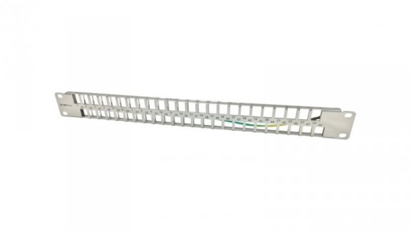 Patch panel 19 modularny 48 portów 1U z podporą niewyposażony PK046