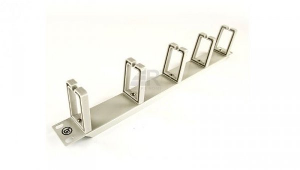 GT Networks Organizator kablowy 19” 1U z 5 uchwytami z tworzywa szary