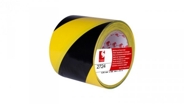 Taśma ostrzegawcza 100mm/33m żółto-czarna 2724 SCAPA
