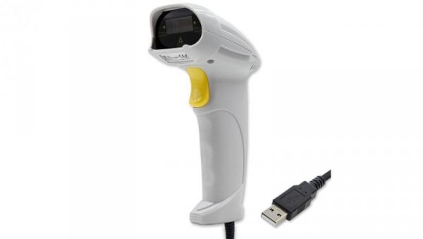 Qoltec Laserowy czytnik kodów kreskowych 1D USB Biały